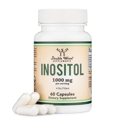 Inositol Capsules (Myo Inositol) 1000mg Health Support for Women (60 Count)(No Fillers, Vegan Safe, Gluten Free) by Double Wood