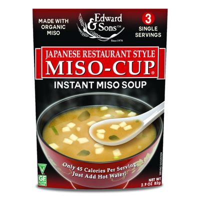 Edward &amp; Sons Japanese Restaurant Style Miso-Cup - Instant Miso Soup Packets, Golden Vegetable Soup, Instant Soup Packets - 2.9 Ounce (Pack of 6)