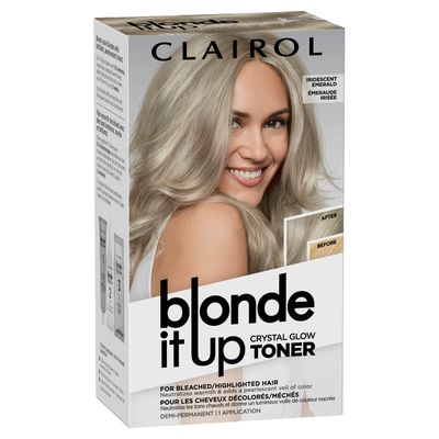 Clairol Blonde It Up Crystal Glow Toners Demi-Permanent Hair Dye, Iridescent Emerald Hair Color, Pack of 1