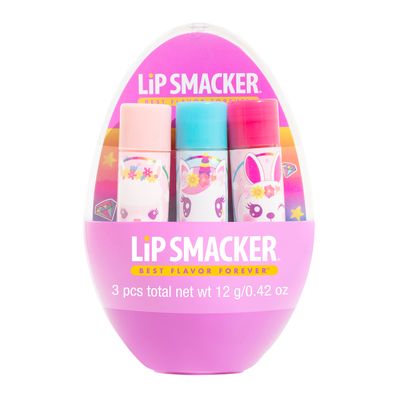 Lip Smacker Easter Trio Egg Lip Balm Set, Moisturizing &amp; Hydrating Lip Care, Fun &amp; Fruity Flavors, Easter Basket Stuffer for Kids, Festive Collectible Gift, Shimmery Finish, Cruelty-Free - Unicorn