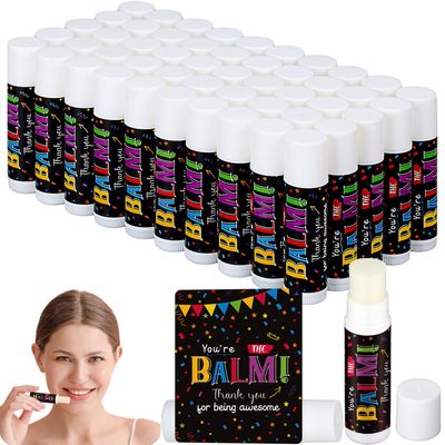 Siifert 50 Pack Housekeeping Appreciation Gifts Bulk Lip Balms Moisturizing Lip Balms Housekeeper Thank You Gifts Volunteer Staff Team Appreciation for Women Men You&#39;re the Balm(Balm)
