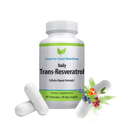 Trans-Resveratrol Supplement - Organic Capsules - Vegan Supplements for Women and Men, Natural Antioxidant, Polyphenols Supplement, Anti Aging - 60 Capsules, 600mg, 30 Day Supply
