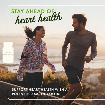 Swanson CoQ10 Cardiovascular Brain Energy and Heart Health Antioxidant Support Supplement 200 mg 90 Capsules
