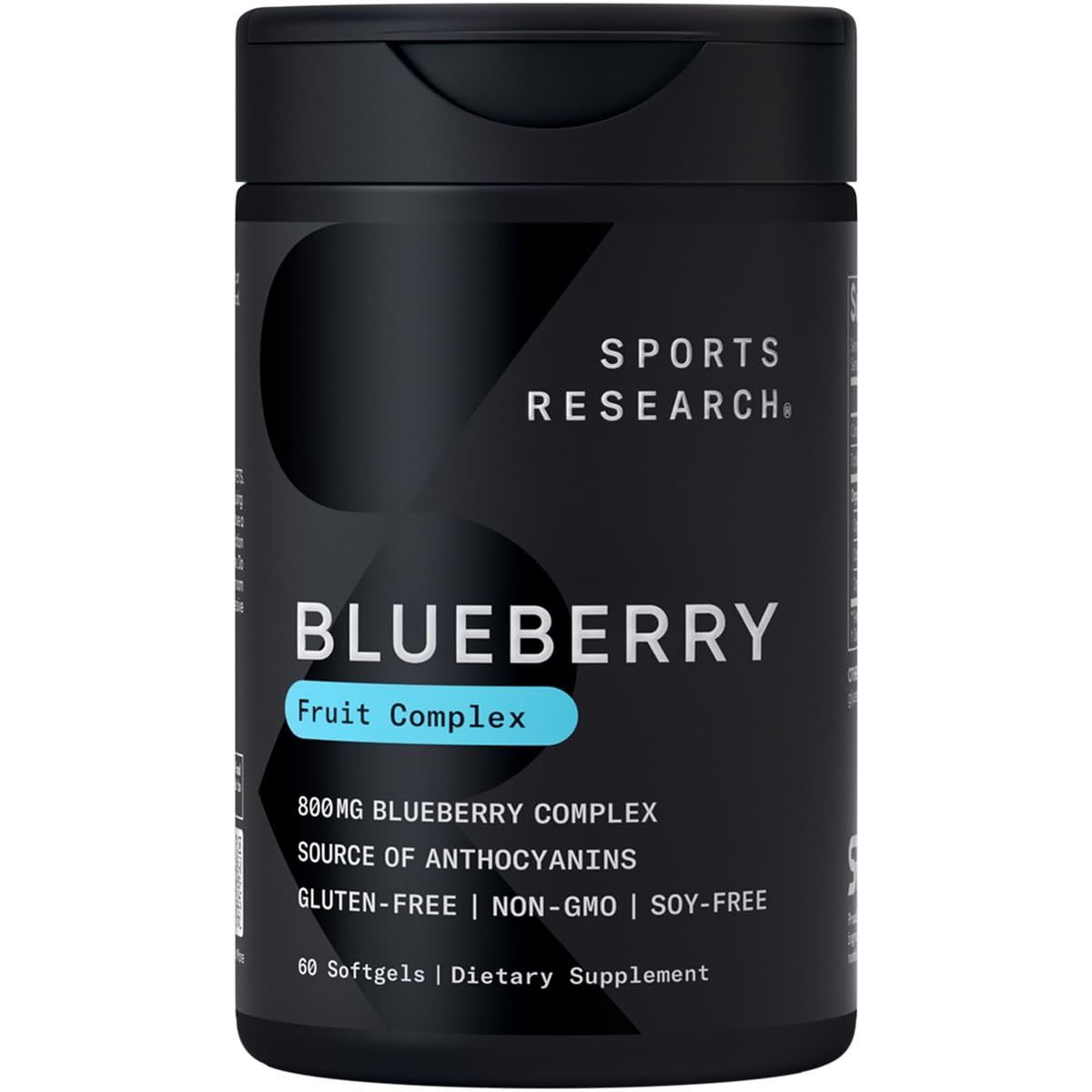 Sports Research Blueberry Capsules - Made from Organic Blueberries with Organic Extra Virgin Olive Oil - Non-GMO &amp; Gluten Free - 60 Liquid Softgels