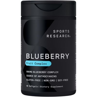 Sports Research Blueberry Capsules - Made from Organic Blueberries with Organic Extra Virgin Olive Oil - Non-GMO &amp; Gluten Free - 60 Liquid Softgels