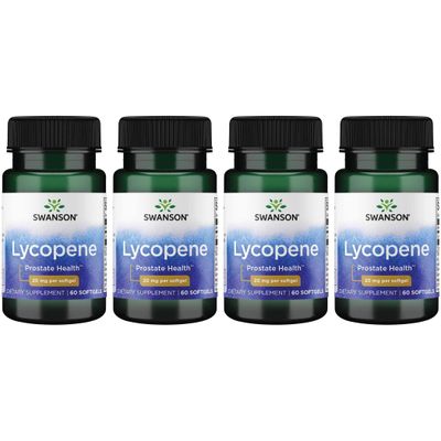 Swanson Lycopene - Natural Supplement Promoting Prostate Health, Heart Health, &amp; Supports Blood Pressure Within The Normal Range - Mens Health Supplement - (60 Softgels) (4 Pack)
