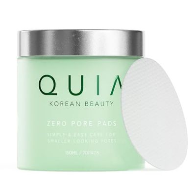 QUIA Zero Pore Pads - Deep Cleansing &amp; Pore Minimizing - Reduces Excess Oil, Blackheads &amp; Enlarged Pores - Gentle Exfoliation for Smooth, Clear Skin - Dermatologist Tested - 70 Pads