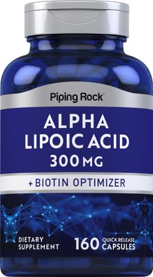 Piping Rock Alpha Lipoic Acid 300mg | Plus Biotin Optimizer | 160 Capsules | Non-GMO, Gluten Free Supplement