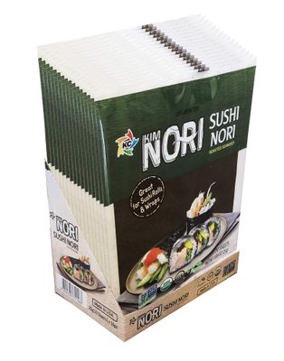 KIMNORI Sushi Nori Seaweed Sheets - 160 Full Size USDA Organic Yaki Roasted Rolls Wraps Snack 100 Natural Laver Gluten Free No MSG Non GMO Vegan Kosher 25 Gram 0.88 Ounce (10 Sheet X 16 Pack) KIMNORI Sushi Nori Seaweed Sheets - 160 Full Size USDA Organic Yaki Roasted Rolls Wraps Snack 100 Natural Laver Gluten Free No MSG Non GMO Vegan Kosher 25 Gram 0.88 Ounce (10 Sheet X 16 Pack)