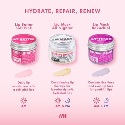 100 Natural Vegan Lip Butter Sleeping Lip Mask, Overnight Lip Moisturizer and Conditioner for Dry Lips. Intensive Lip Balm and Lip Therapy Skin Care with Mango butter (Bakuchiol - Collagen Boosting)