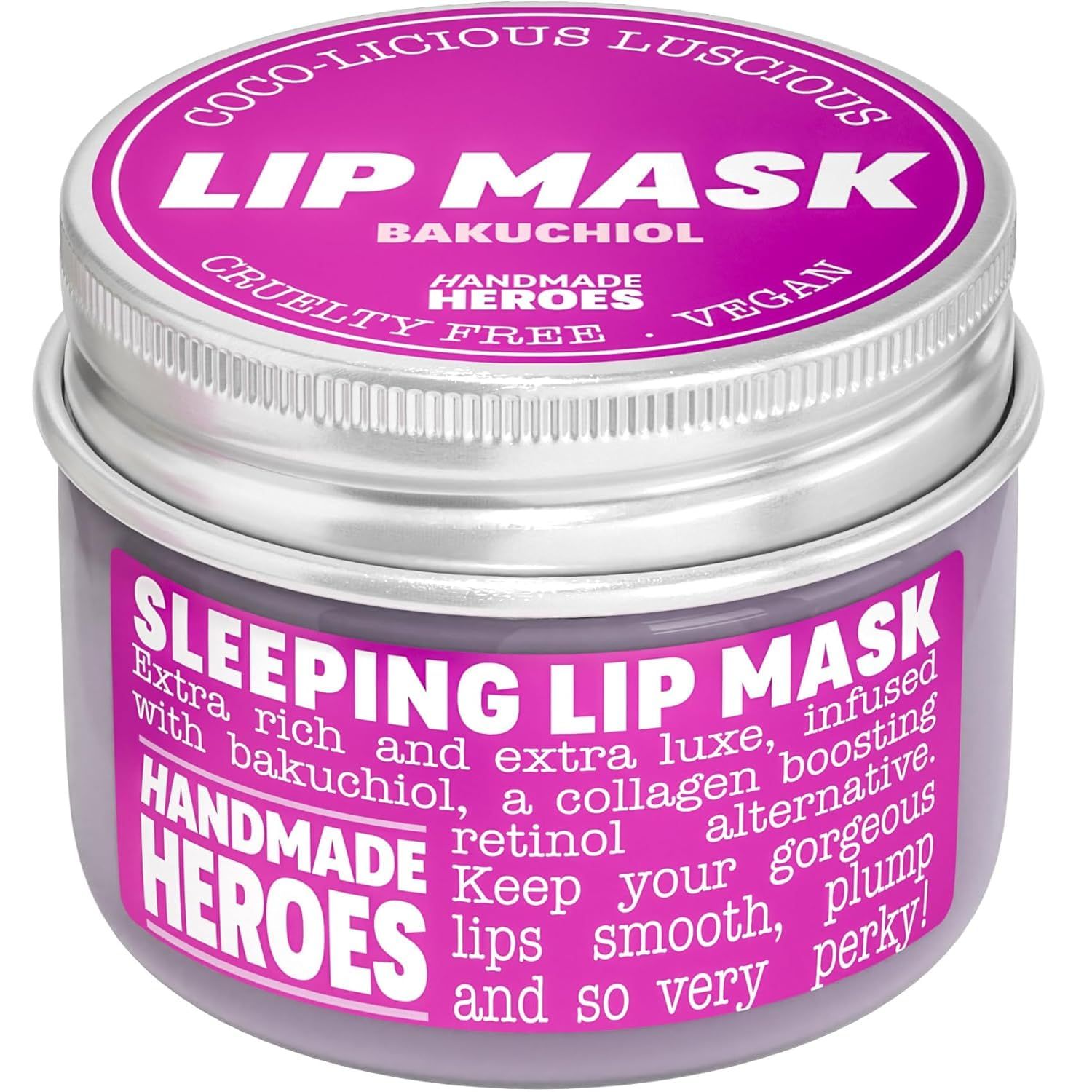 100 Natural Vegan Lip Butter Sleeping Lip Mask, Overnight Lip Moisturizer and Conditioner for Dry Lips. Intensive Lip Balm and Lip Therapy Skin Care with Mango butter (Bakuchiol - Collagen Boosting)