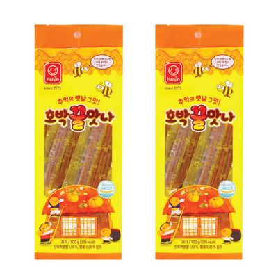 Hobak Kkulmatna Jjondigi - Pumpkin Honey Flavor Sweet Korean Snack, Old Taste of Memories 100g x 2 Pack
