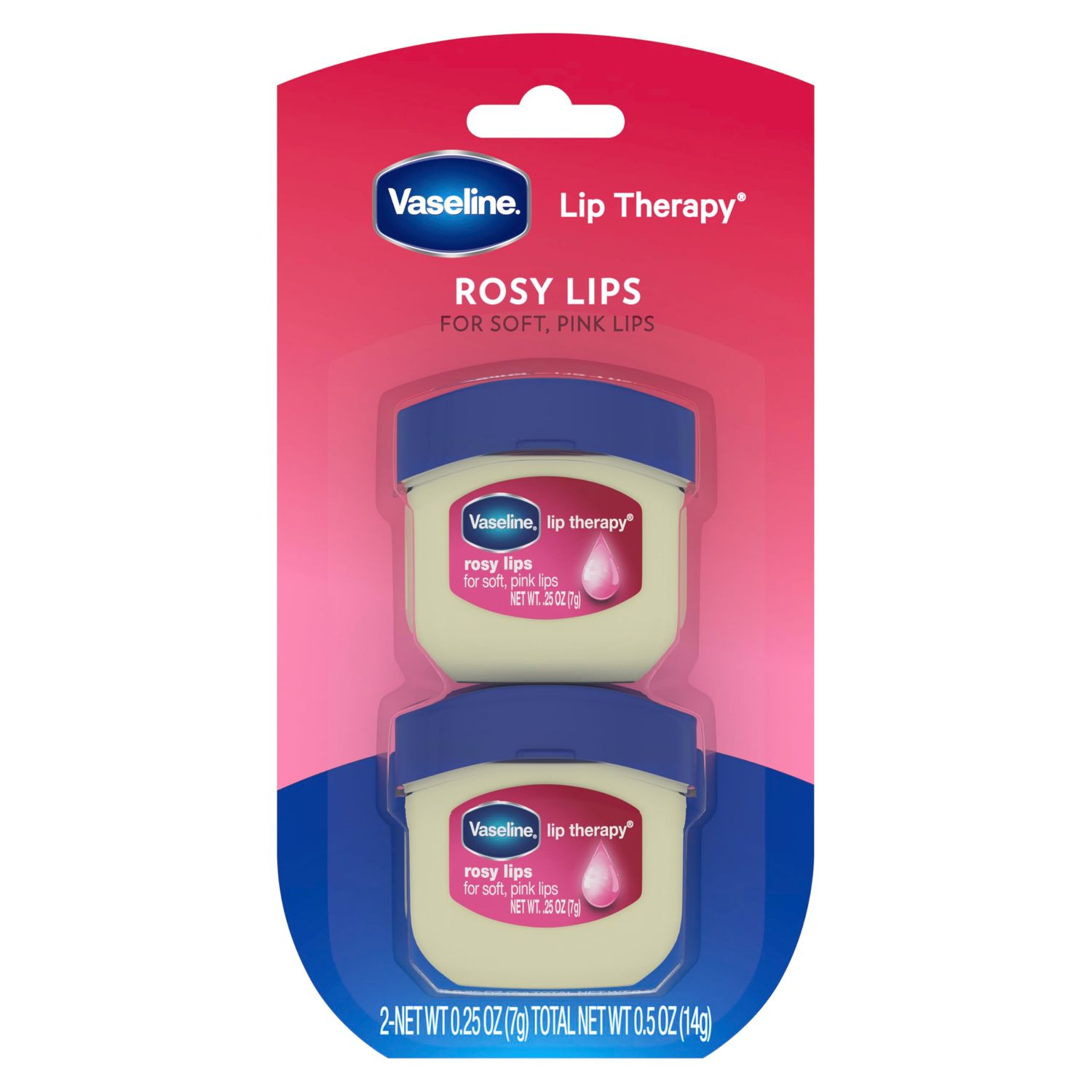 Vaseline Lip Therapy Lip Balm Mini 2 Pack Rosy 0.25 oz
