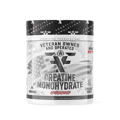 FRONTLINE FORMULATIONS Creatine Monohydrate, Promotes Lean Muscle Growth, Unflavored, Aids Muscle Recovery, Post-Workout Supplement, Veteren Owned and Operated (60 Servings, Creatine Monohydrate)