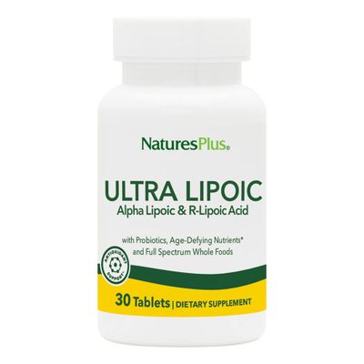 Natures Plus Ultra Lipoic - 30 Bi-Layered Tablets - Alpha Lipoic &amp; R-Lipoic Acid - Antioxidant Support - with Probiotics &amp; Age-Defying Nutrients - Gluten Free - 30 Servings