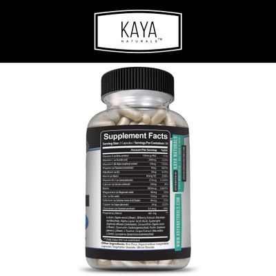 Kaya Naturals Eye Health Supplement - Lutein &amp; Zeaxanthin - Supports Eye Strain, Dry Eyes, and Vision Health - 800mg Vitamin Supplement - 180 Count