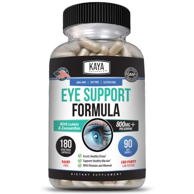 Kaya Naturals Eye Health Supplement - Lutein &amp; Zeaxanthin - Supports Eye Strain, Dry Eyes, and Vision Health - 800mg Vitamin Supplement - 180 Count
