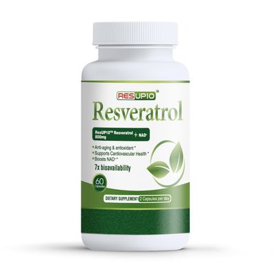 FitRx 500mg Liposomal NAD Supplement, 800mg ResUP10 Resveratrol Complex, Support Aging Health &amp; Cellular Energy, Cardiovascular Supplements,Antioxidant Formula for Men &amp; Women, 30 Servings