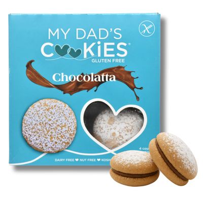 My Dads Cookies Chocolatta - 3 Boxes, 4 Sweet Treats Each - Gluten-Free Chocolate Sandwich Cookie - Nut-Free, Dairy-Free, School Safe Rich Cream-Filled Crispy Snacks for Kids &amp; Adults