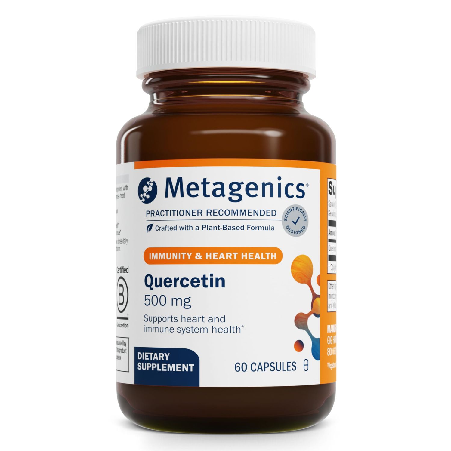 Metagenics Quercetin 500mg Capsule Supplement Helps Promote a Healthy Immune Response and Cardiovascular Function - 60 Capsules