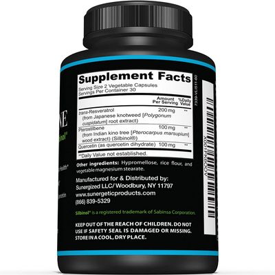 Premium Pterostilbene Supplement - Pterostilbene with Resveratrol &amp; Quercetin - Supports Healthy Aging - Natural Source Pterostilbene 100mg per Serving - 60 Capsules