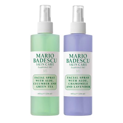 Mario Badescu Facial Spray 2 Piece Set, Includes Aloe, Chamomile &amp; Lavender Face Mist PLUS Aloe, Cucumber, Green Tea Face Mist for All Skin Types, Dewy Finish, 4 Fl Oz, 2 Count (Pack of 1)