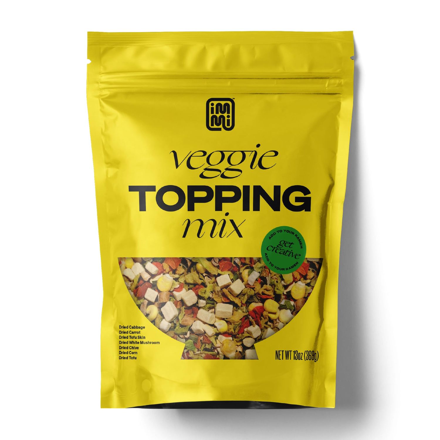 Ramen Vegetable Mix, 13 oz, Carrots, Cabbage, Chives, Corn, Mushrooms, Tofu Cubes, Tofu Skin, Flavorful Vegetable Topping for Cup Noodles