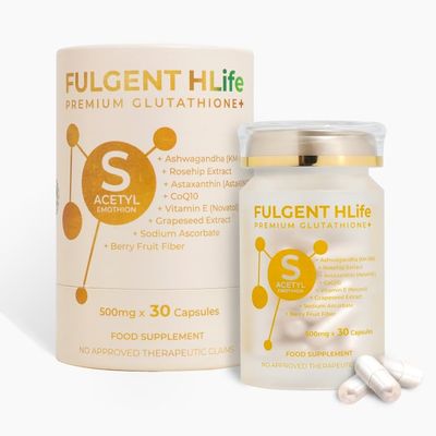 Fulgent Wellness Premium S-Acetyl Glutathione Antioxidant Complex - with Ashwagandha, Astaxanthin &amp; CoQ10 - High-Potency 500mg, 30 Capsules