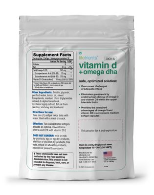 Lifetrients - Premium Omega-3 Fish Oil &amp; Vitamin D3 Softgel Capsules - 375mg DHA Boost 2000 IU - Zesty Lemon Flavor Fish Oil Supplements for Women and Men - USA Made - Heart &amp; Brain Health - 4-Pack