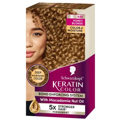 Schwarzkopf Keratin Color Permanent Hair Dye Cream, 9.00 Honey Blonde, 1 Application - Professionally Inspired Hair Color Enriched with Keratin and Macadamia Nut Oil - Hair Dye with Pre-Serum, all ...