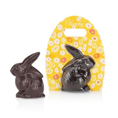 Venchi - Dark Chocolate Rabbit 60, Gluten-Free, Vegan, 3.53 oz, Easter Collection, Gift Idea