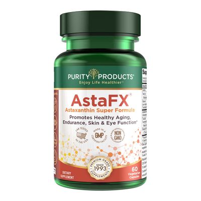 Purity Products AstaFX Astaxanthin Antioxidant Super Formula from Clinically Tested 4 mg AstaREAL with Tocotrienols (Vitamin E) BioPerine Black Pepper Piperine - 60 Vegetarian Caps