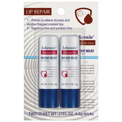 NICEFACE 2Pcs Natural Lip Repair Stick - Moisturizing Glossy Lip Balm Sticks and Lip Sleeping Mask, All-Day Hydrating Lip Protectant - Soothe Dry Chapped Lips Lip Care (Stick)