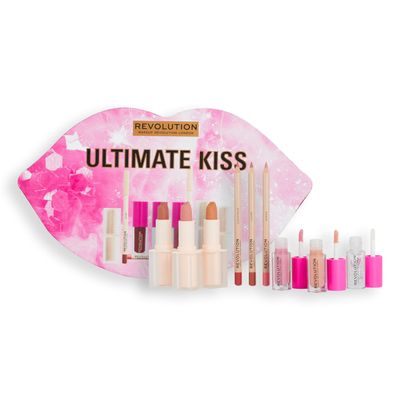Makeup Revolution Ultimate Kiss Lip Gloss Collection, Lipsticks &amp; Lip Liners Gift Box