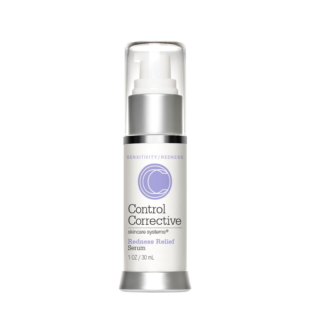 CONTROL CORRECTIVE Redness Relief Serum, 1 Oz - Botanical Extracts &amp; Skin Balancing Vitamins, Calms, Hydrates &amp; Strengthens Sensitive Skin, No Parabens Or Synthetic Dyes, Japanese Green Tea, Soothing