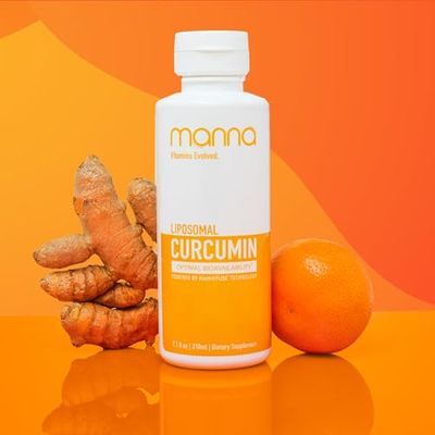 Manna Vitamins Evolved Liposomal Liquid Curcumin for Advanced Absorption Best Turmeric Supplement for Daily Joint &amp; Immune Health Support - Vegan, Non-GMO, 95 Curcuminoids