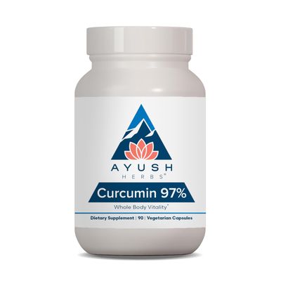 Ayush Herbs Curcumin 97 - Curcumin Supplements, Premium Turmeric Root Supplement, Curcuminoids for Women &amp; Men, Adults, Premium Joint Support, Strength &amp; Vitality - 90 Vegetarian Capsules (1 Count)