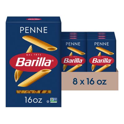 Barilla Penne Pasta, 16 oz. Box (Pack of 8) - Non-GMO Pasta Made with Durum Wheat Semolina - Kosher Certified Pasta