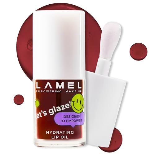Lamel Hydrating Lip Oil LETS GLAZE - Hydrating Lip Gloss Flavoring - Fat Oil Lip Gloss - Plumping &amp; Glossy Balm - 404 Chocolate Cookies