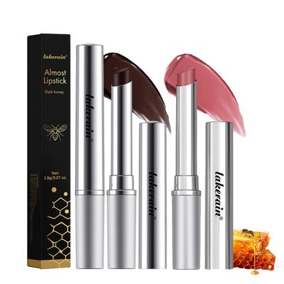 Baorder 2PCS Honey Lipstick Tinted Lip Balm in Black and Pink,Hydrating Natural Glossy Honey Lipstick,Sheer Black Lip Balm,Moisturizing Lipstick Makeup Lip Care for Repairing Dry Lips