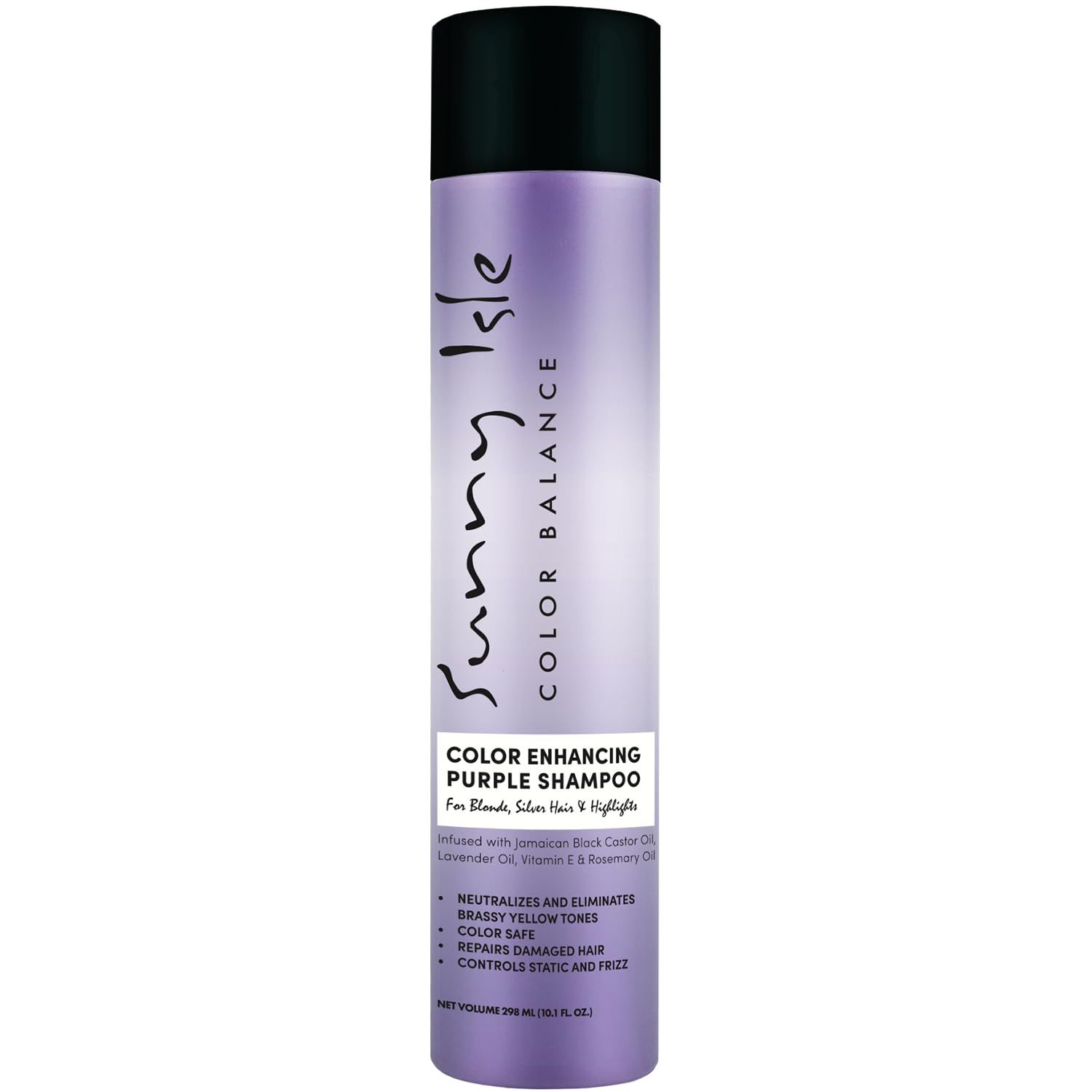 Sunny Isle Color Enhancing Purple Shampoo 10.1oz | Neutralizes Brassy Yellow Tones For Blonde Silver Gray Highlighted Hair