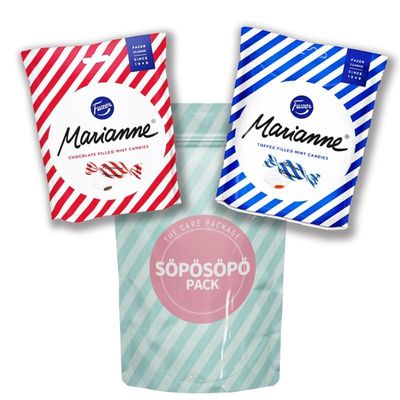 Finnish Fazer Marianne Peppermint Candy and Toffee Peppermint Candy Set SPSP BOX Variety 2 Pack 15.6oz Care Package Treats Gift Basket Boxes Pack Adults Kids Guys Girls Women Men Boyfriend Candy Bi...