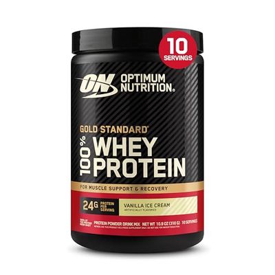 Optimum Nutrition Gold Standard 100 Whey Protein Powder, Vanilla Ice Cream, 0.68 Pound (Pack of 1)