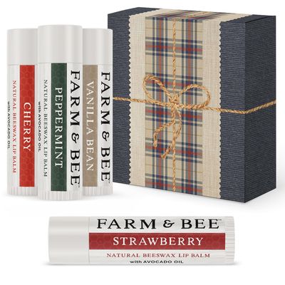 Natural Lip Balm - 4 Pack Gifts for Women &amp; Men - Organic &amp; Natural Ingredients - Moisturizing Lip Care Chapstick - Great Gift Idea for Adults, Women, Men, Teens, and Kids - 0.15oz (Pack of 4)