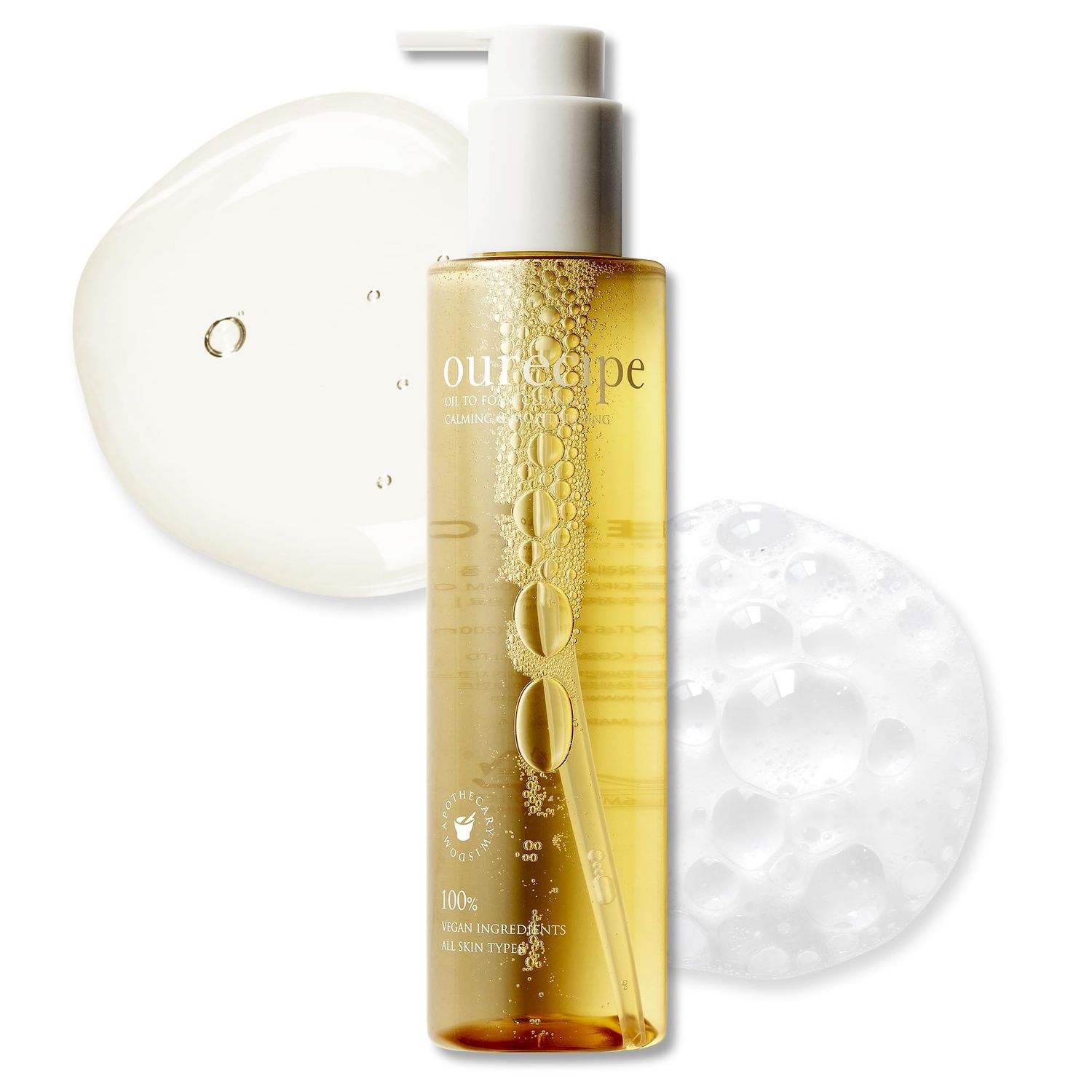 PESTLO Ourecipe Oil to Foam Cleanser - Vegan, Hypoallergenic, Gentle Makeup Remover, Deep Cleansing, Non-Sticky for All Skin Type including Sensitive, Dry and Acne-Prone Skin, 6.76 fl oz (200ml)