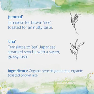 Grace Farms Organic GENMAICHA Green Tea (16 pyramid sachets) | Japanese Sencha and Toasted Rice | Smooth and Nutty | Organic and Kosher Certified | Gives Back 100 of Profits