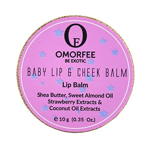 Omorfee 100 Organic Baby Lip &amp; Cheek Balm For Dry Chapped Lips &amp; Cheeks Natural Moisturizing Treatment For Newborn, Infants, Toddlers &amp; Early Childhood | Made With Nourishing Ingredients, 10g/0.35Oz