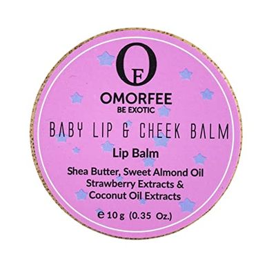Omorfee 100 Organic Baby Lip &amp; Cheek Balm For Dry Chapped Lips &amp; Cheeks Natural Moisturizing Treatment For Newborn, Infants, Toddlers &amp; Early Childhood | Made With Nourishing Ingredients, 10g/0.35Oz
