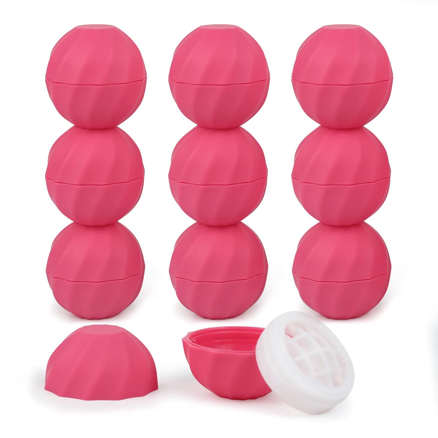 longway 0.24Oz (7ml) Empty Lip Balm Sphere Containers | Screw Cap Lipstick Tubes/Chapstick Tubes/Chapstick Holder for Lip Gloss &amp; BPA FREE (Rose)