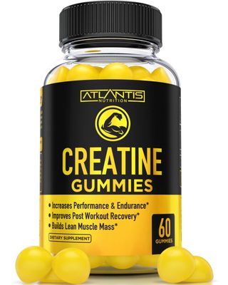 Atlantis Nutrition Creatine Monohydrate Gummies for Strength &amp; Athletic Performance - 5g Creatine Per Serving - Build Muscle, Increase Performance, Boost Endurance &amp; Post Workout Recovery - 60 Count
